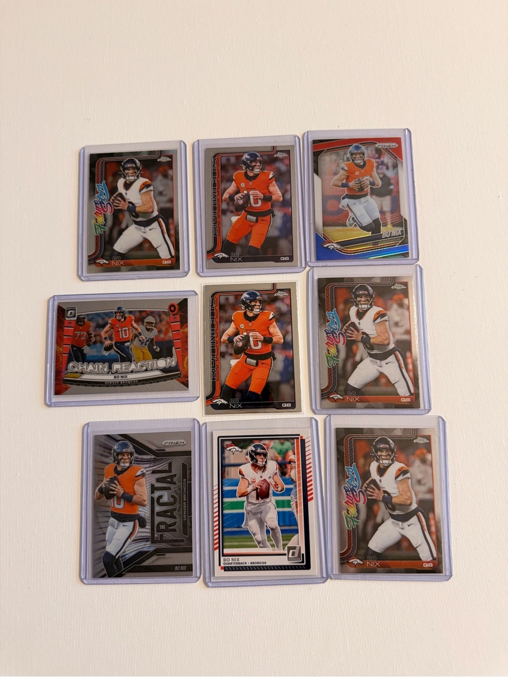 Bo Nix Football Trading Card Lot - Orange and White